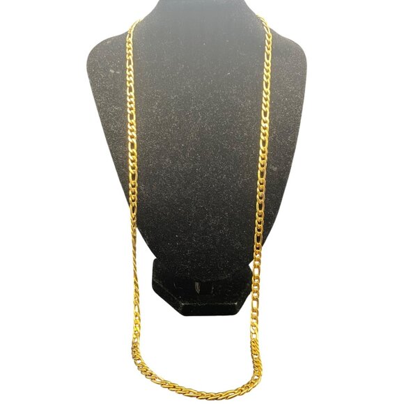 Other - Mens Gold Tone Figaro Chain Necklace 24" 5mm  Hip Hop Layer Vintage Stacking